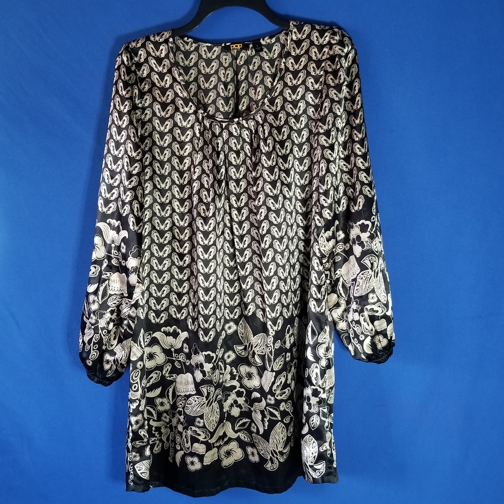 POPulation Long Sleeve Shift Dress